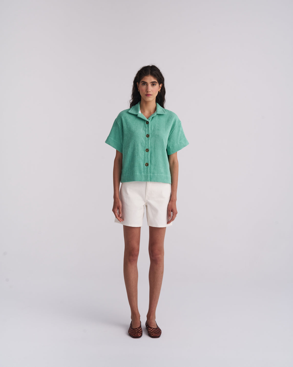 Sage Green Terry Shirt - Women's