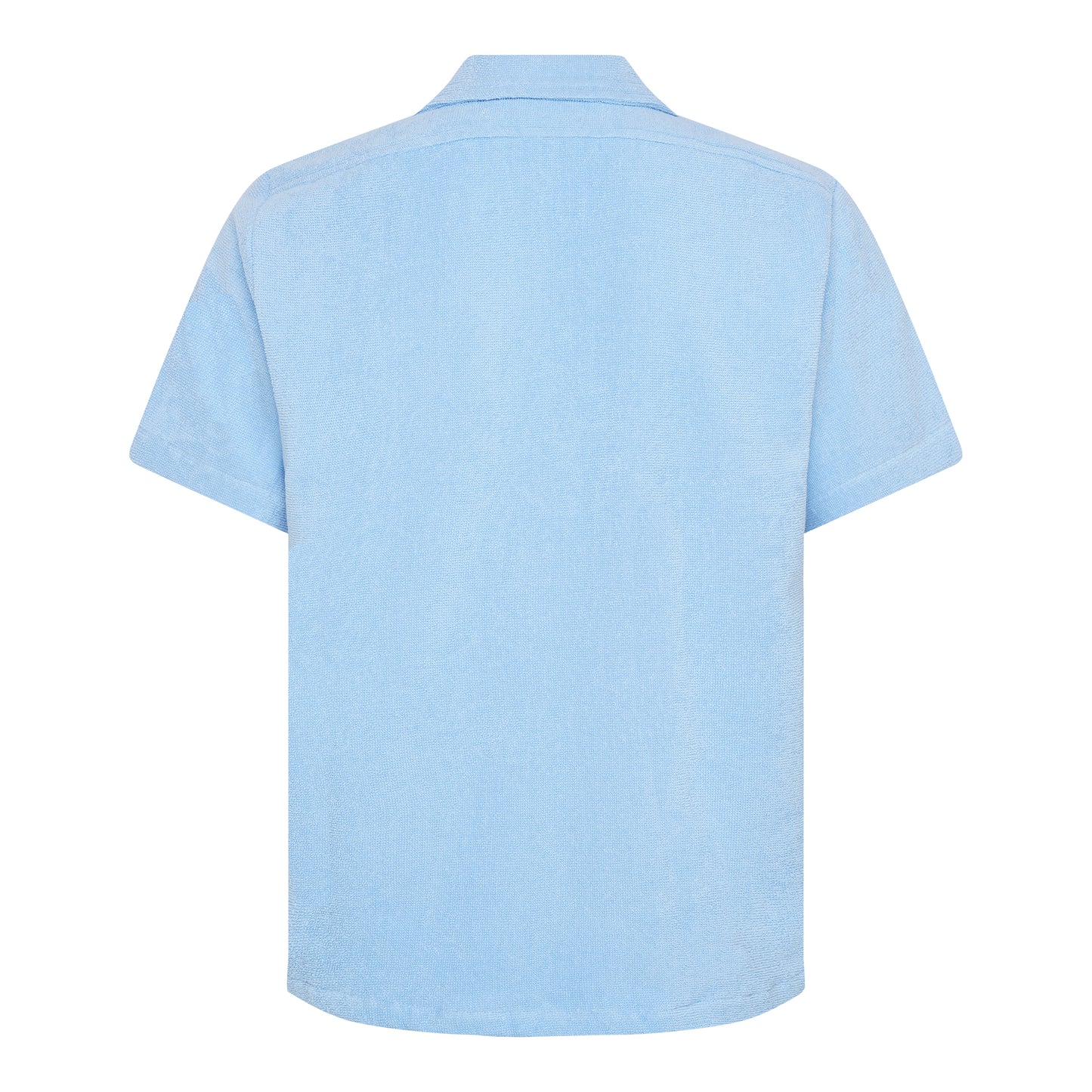 Coastal blue relaxed fit organic cotton terry short-sleeve shirt by Little Mariner.