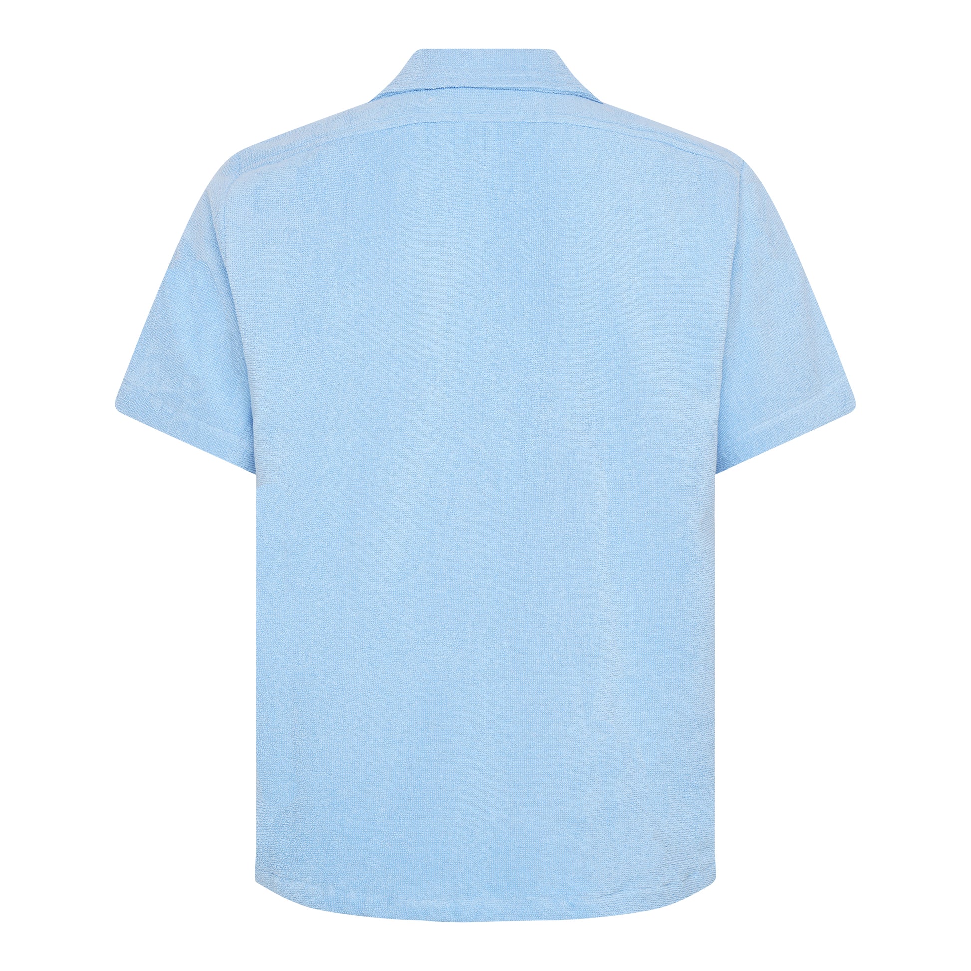 Coastal blue relaxed fit organic cotton terry short-sleeve shirt by Little Mariner.