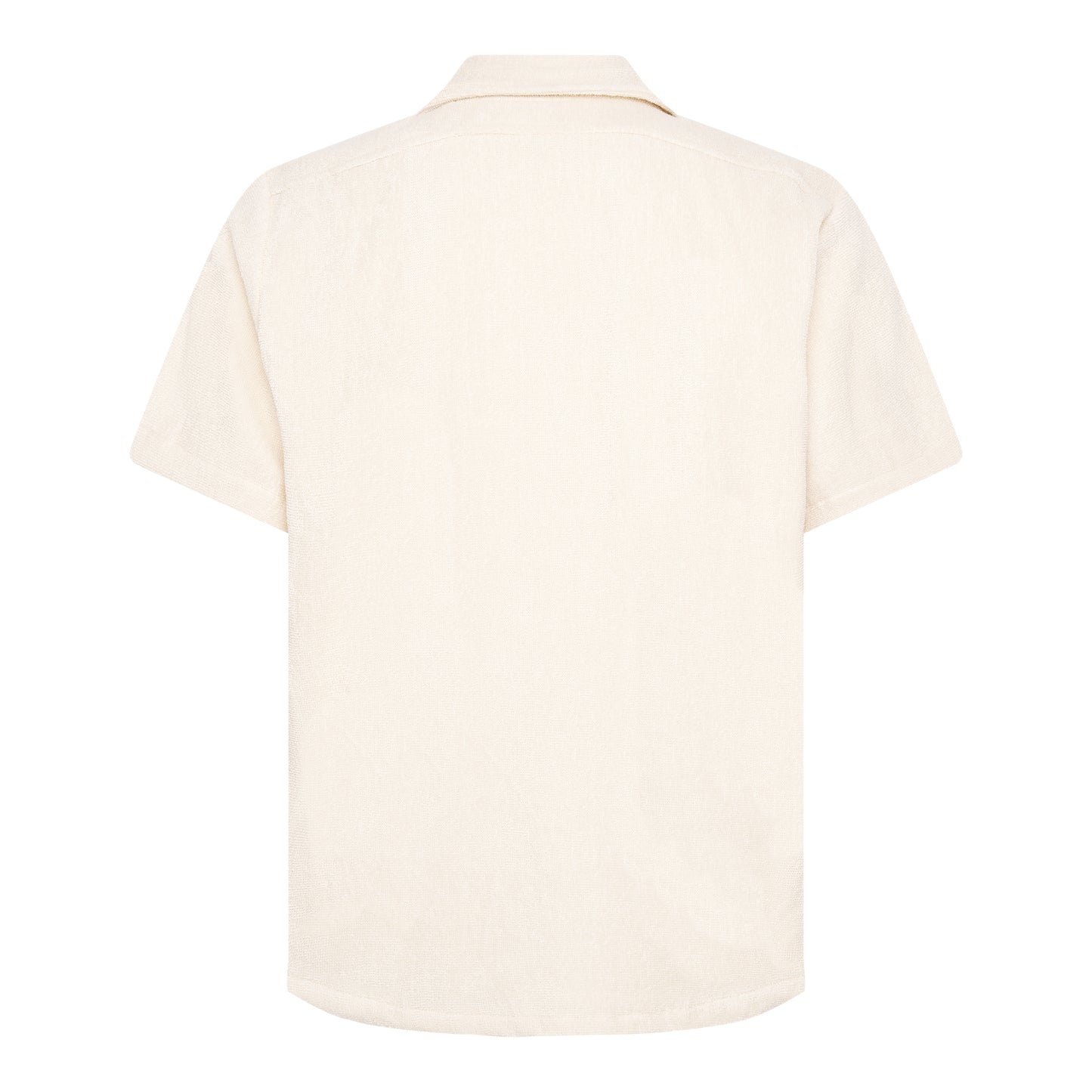Off-white relaxed fit organic cotton terry short-sleeve shirt by Little Mariner.