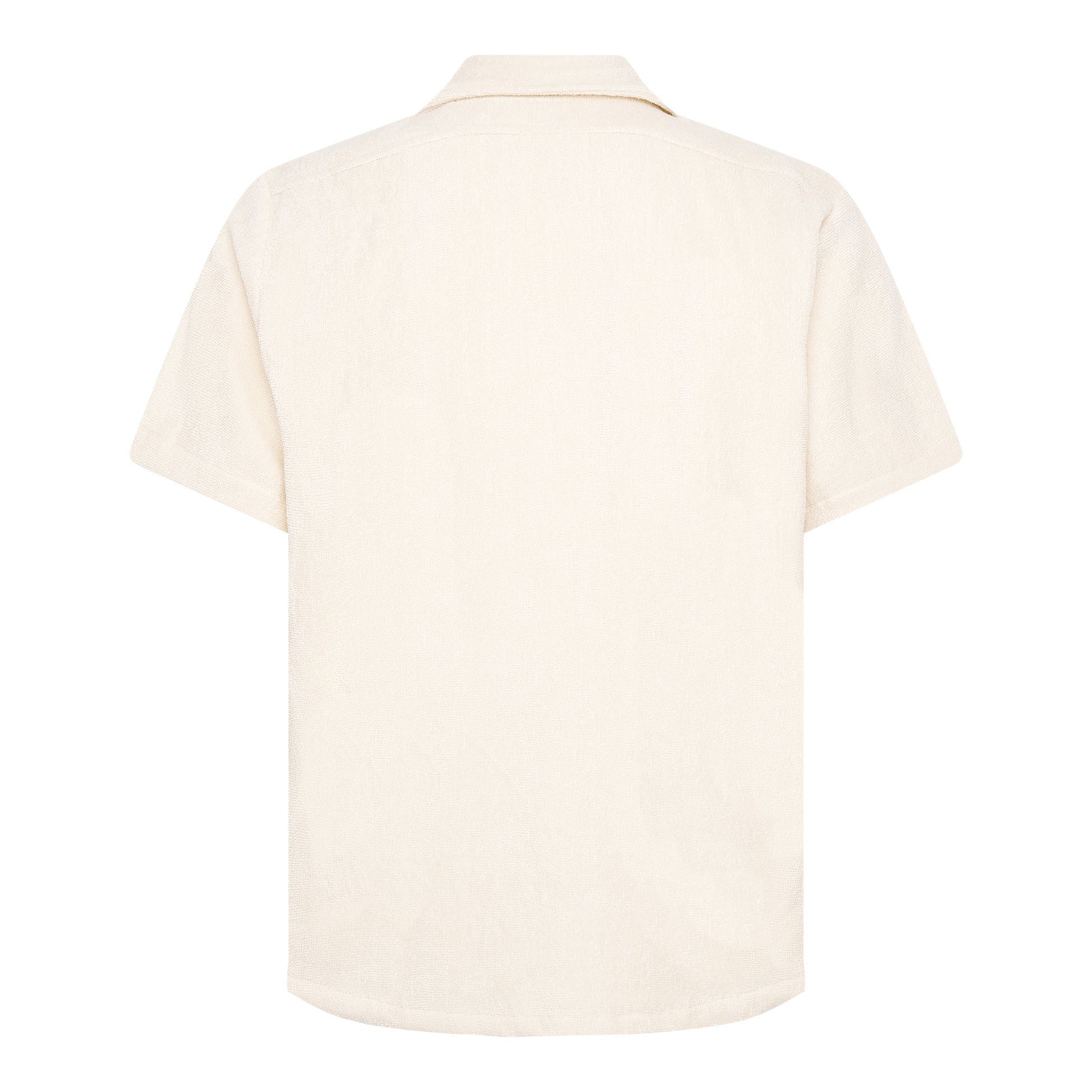 Off-white relaxed fit organic cotton terry short-sleeve shirt by Little Mariner.