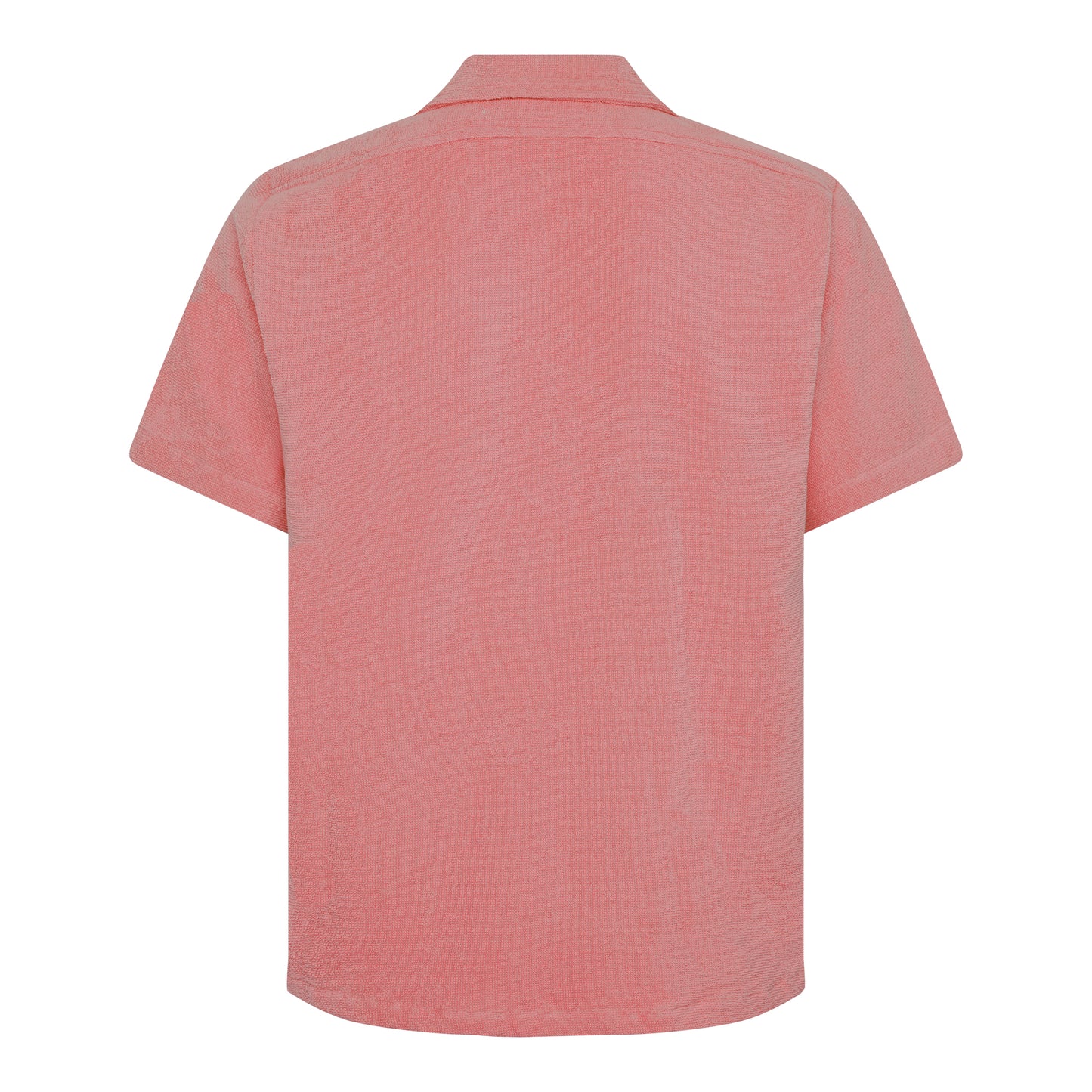 #Dusty Rose relaxed fit organic cotton terry short-sleeve shirt by Little Mariner with button-up front.