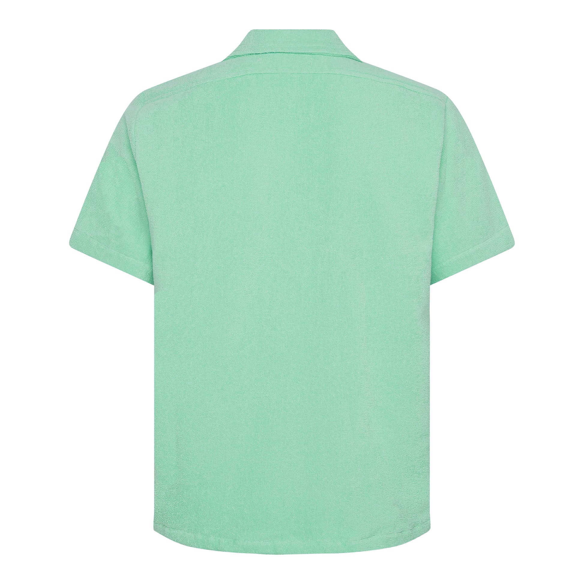 #Sage Green relaxed fit organic cotton terry short-sleeve shirt by Little Mariner.