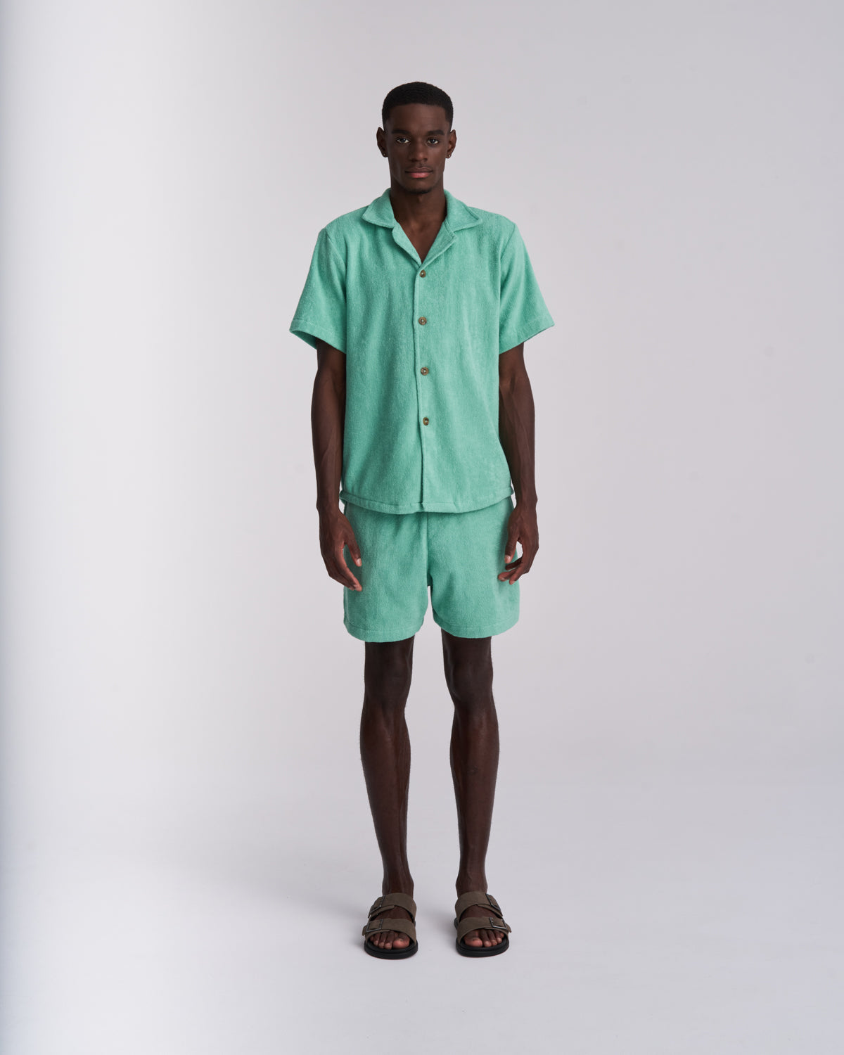 Sage Green Men's Terry Shirt | LiTTLE MARiNER