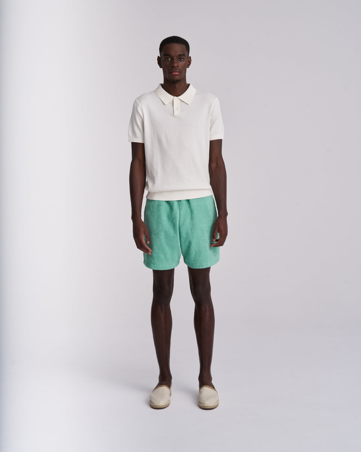 Sage Green Terry Shorts - Men's