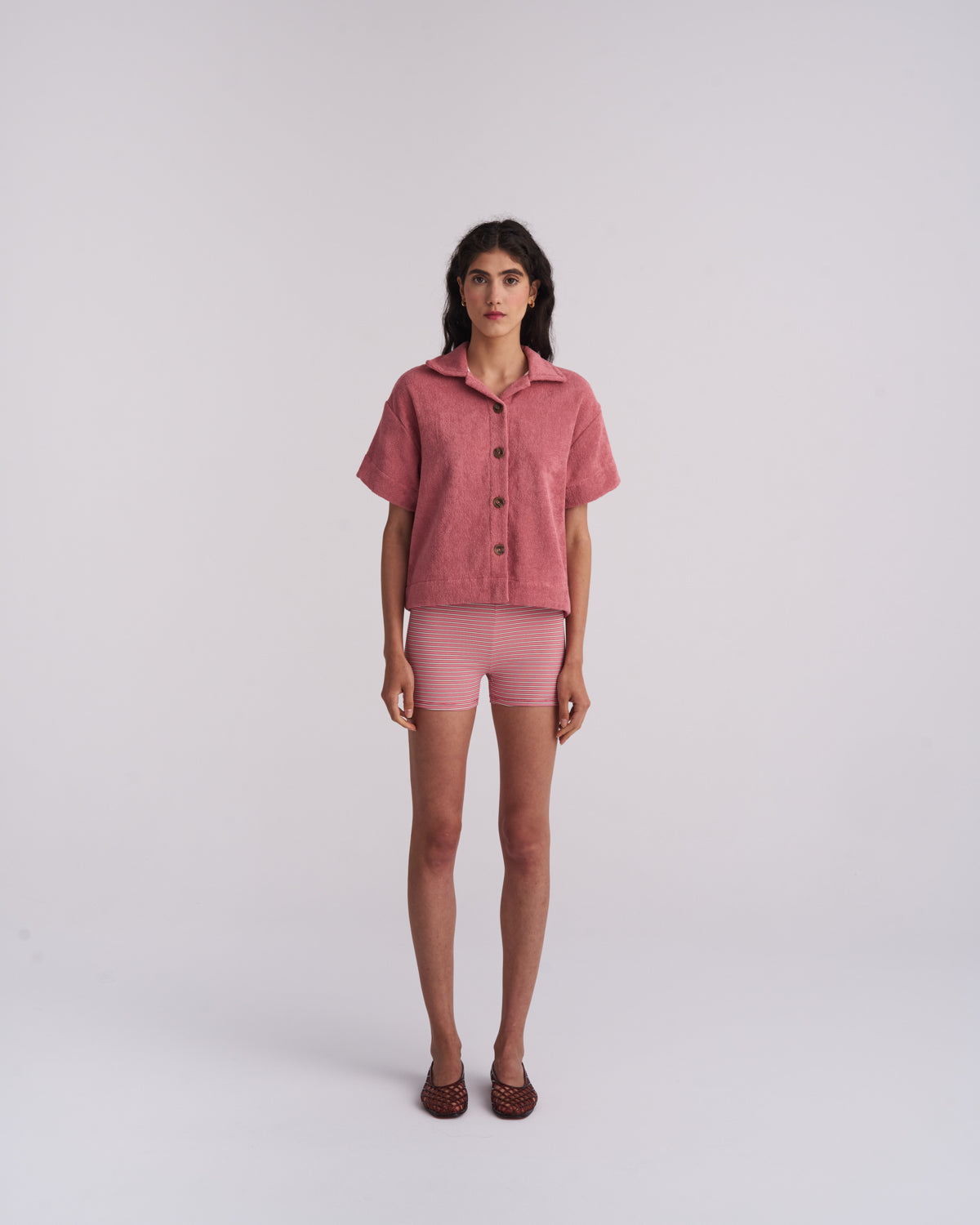 Dusty Rose Terry Shirt - Women's